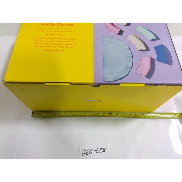 Sun Squad Sandbox with Cover Kids Toddler 45in Multicolor NEW 18m+ Backyard Toy - Picture 8 of 9